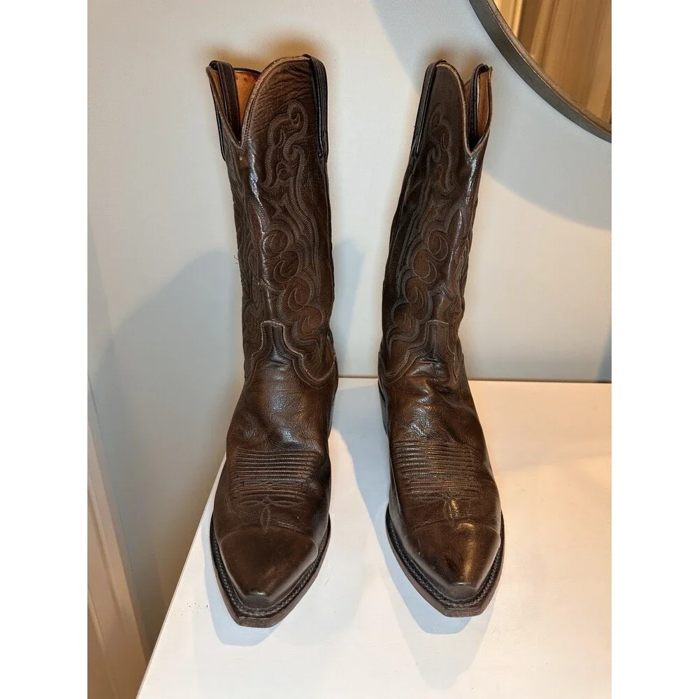 1883 Lucchese Mens Western Leather Boots Size 11D Rich Brown N1615 USA